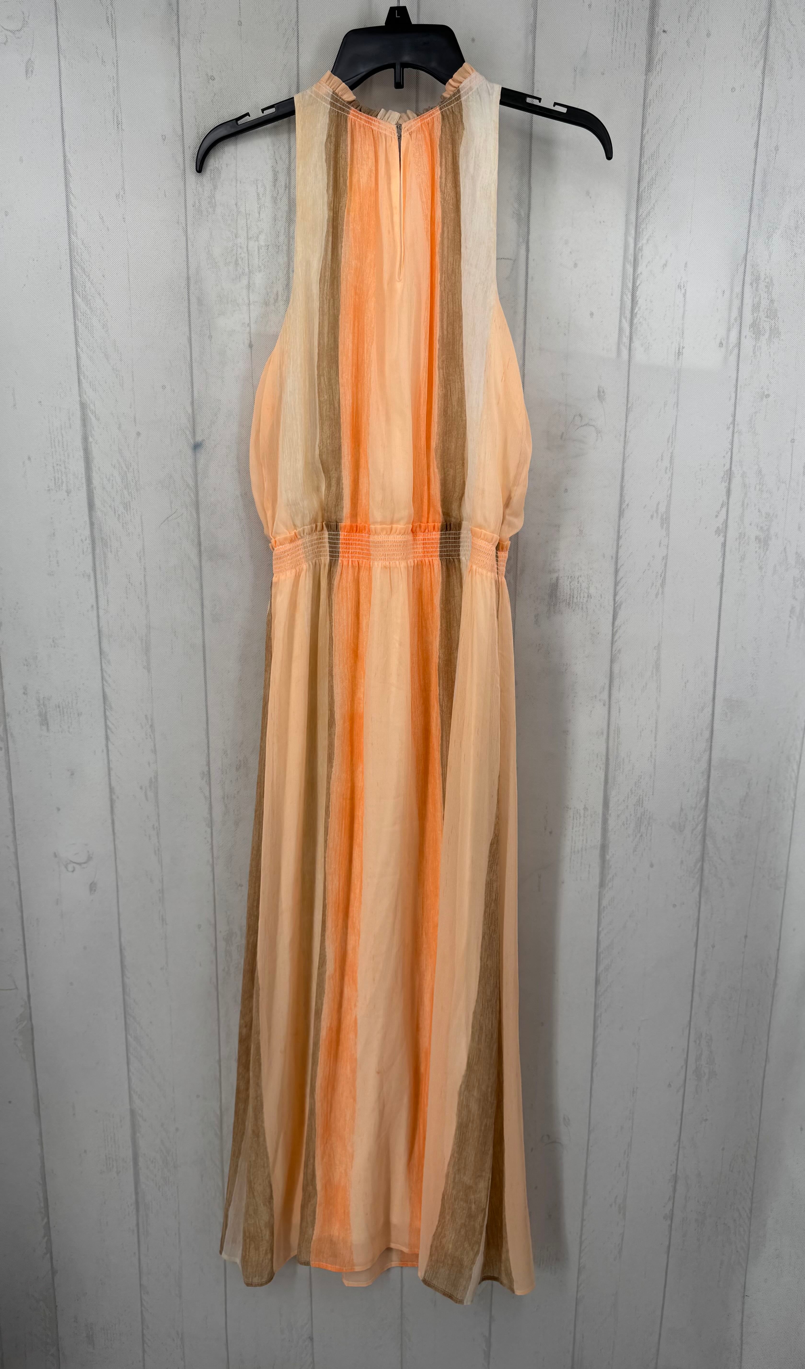 S striped smocked waist slvls dress