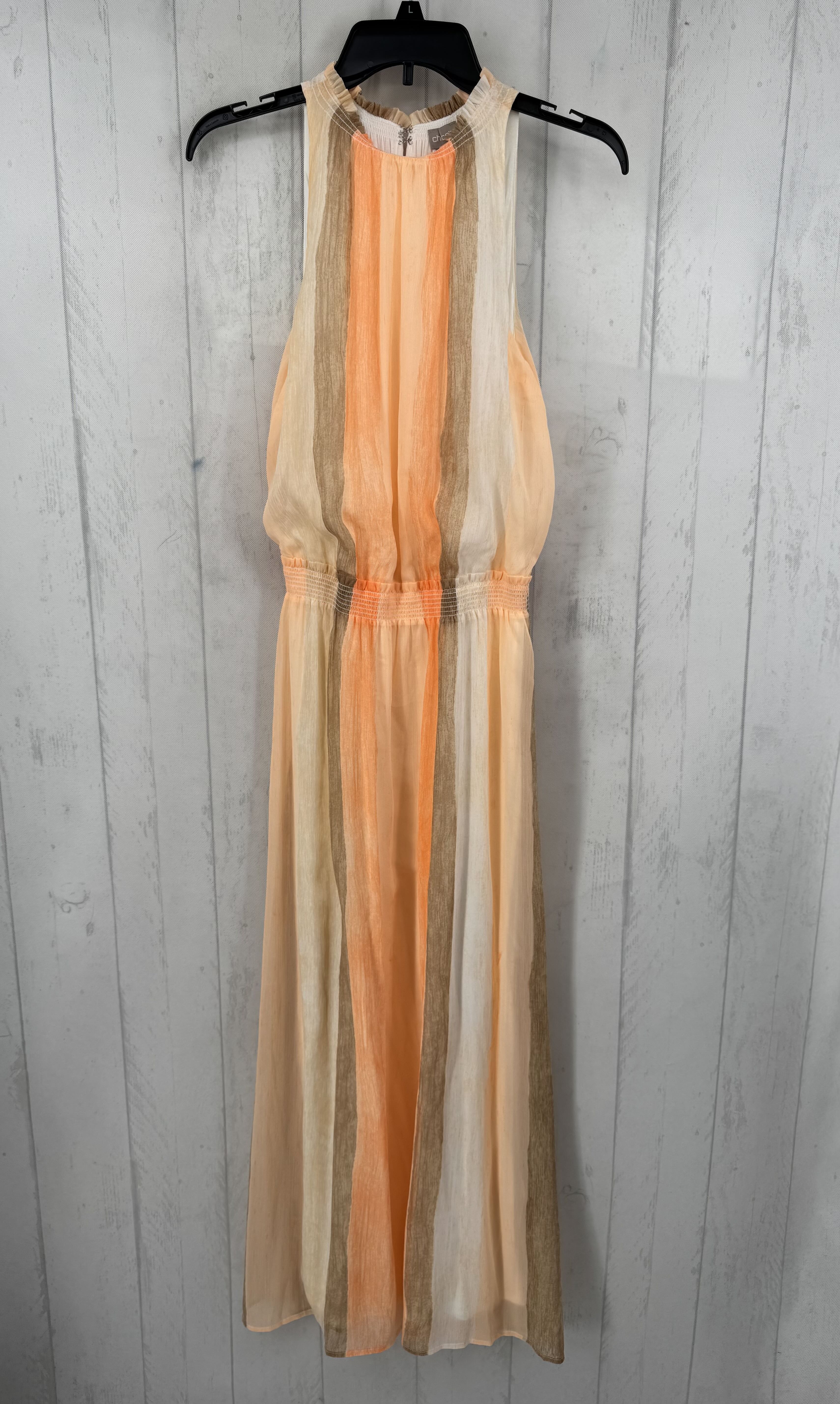 S striped smocked waist slvls dress
