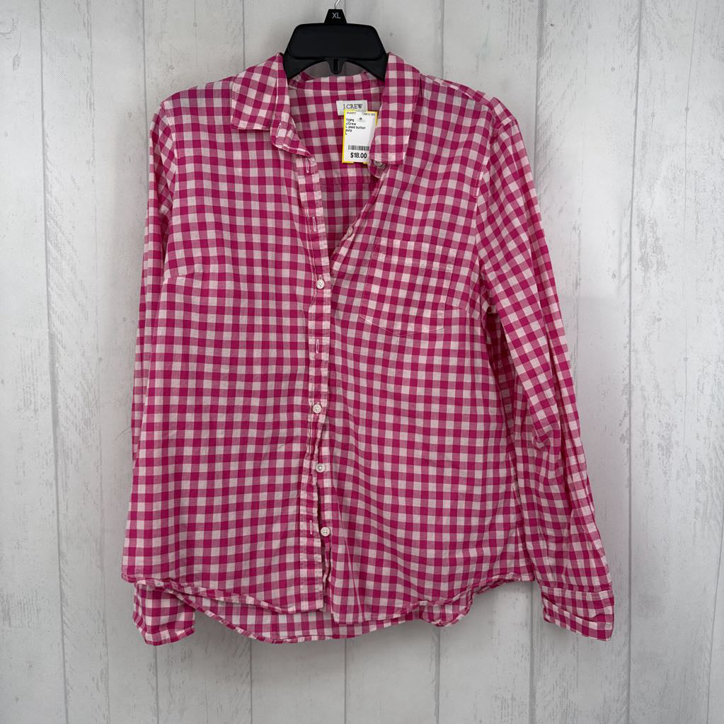 L plaid button down l/s top