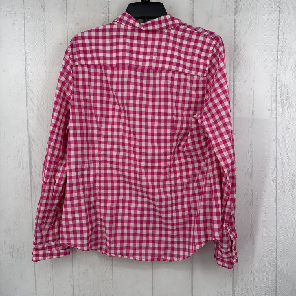 L plaid button down l/s top