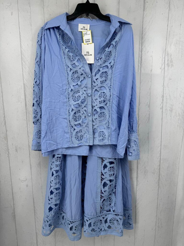 M 2pc lace accent skirt set