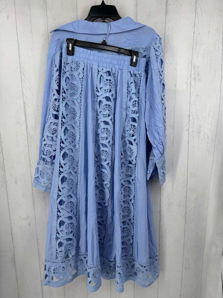 M 2pc lace accent skirt set