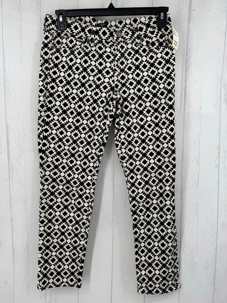 29 geometric print straight leg jean