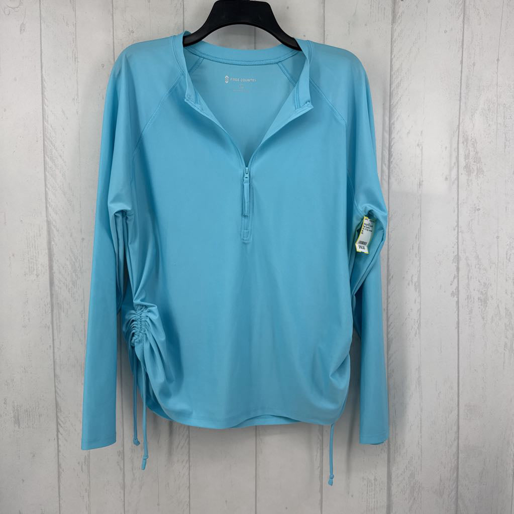 XXL 1/2 zip ruched sides l/s top