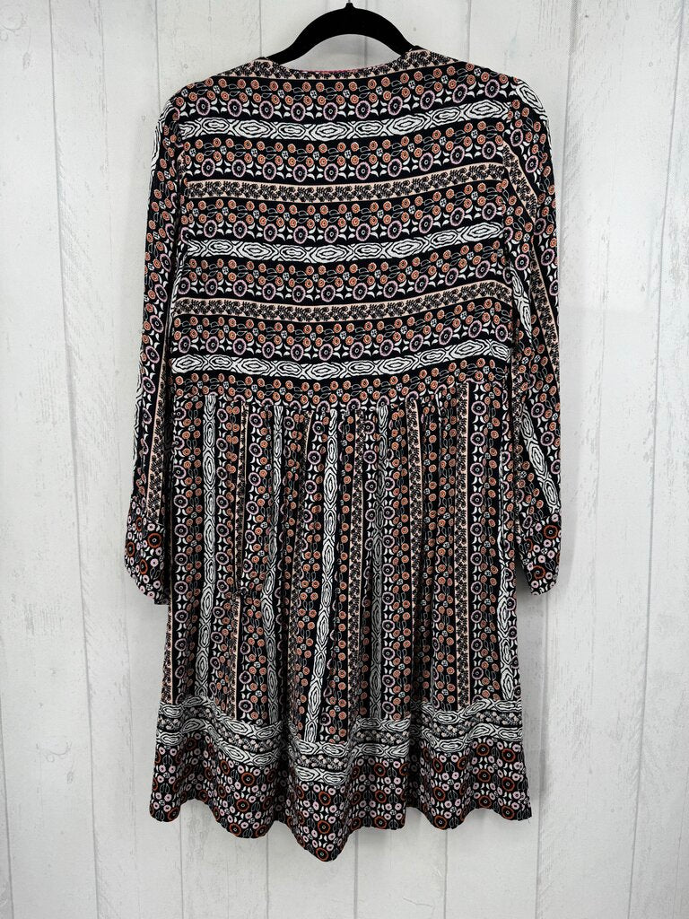 XS printed v-neck l/s dress