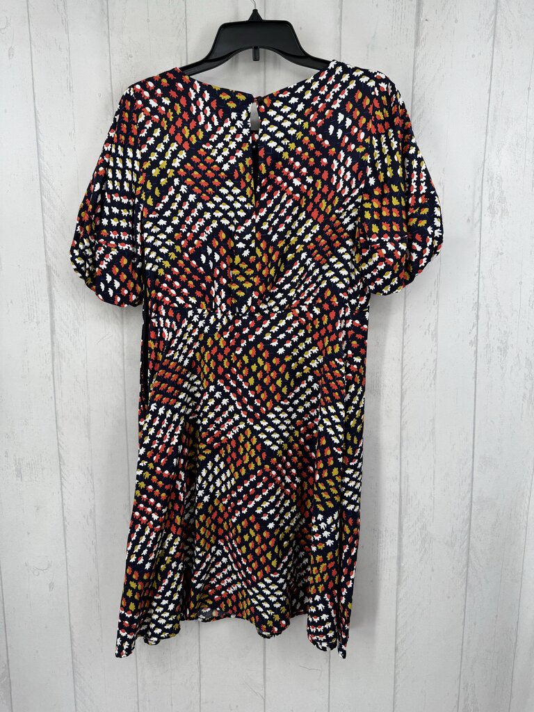 4 flo print hi-waist s/s dress