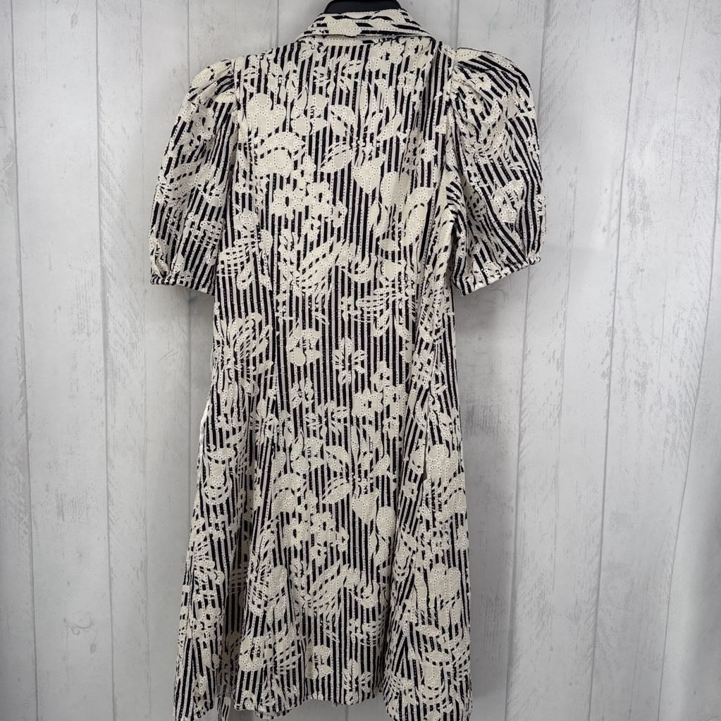 6 mixed media belted s/s dress
