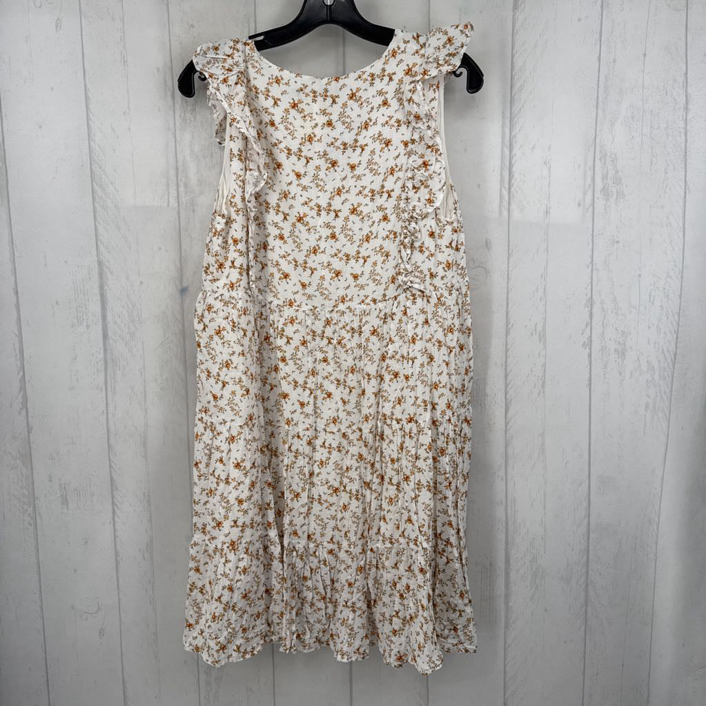 M flo print v-neck flutter slv dress
