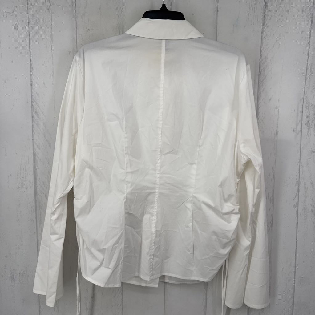 XXL button down ruched sides l/s top