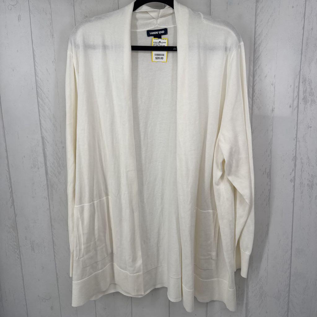 2X open front knit cardi