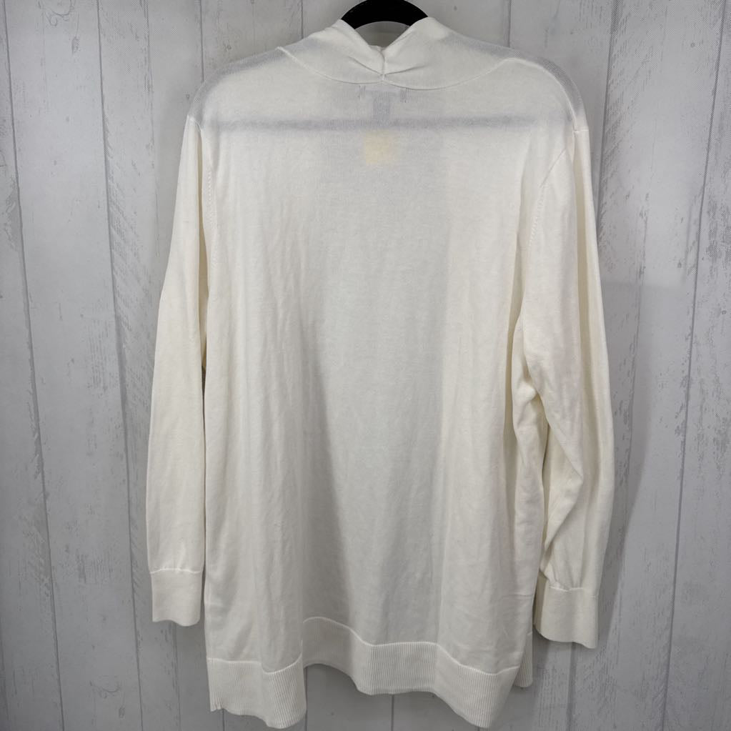 2X open front knit cardi