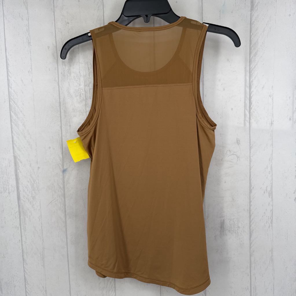 S mesh detail round hem tank