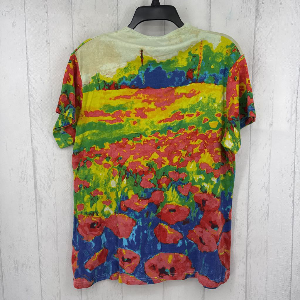 L printed v-neck s/s tee