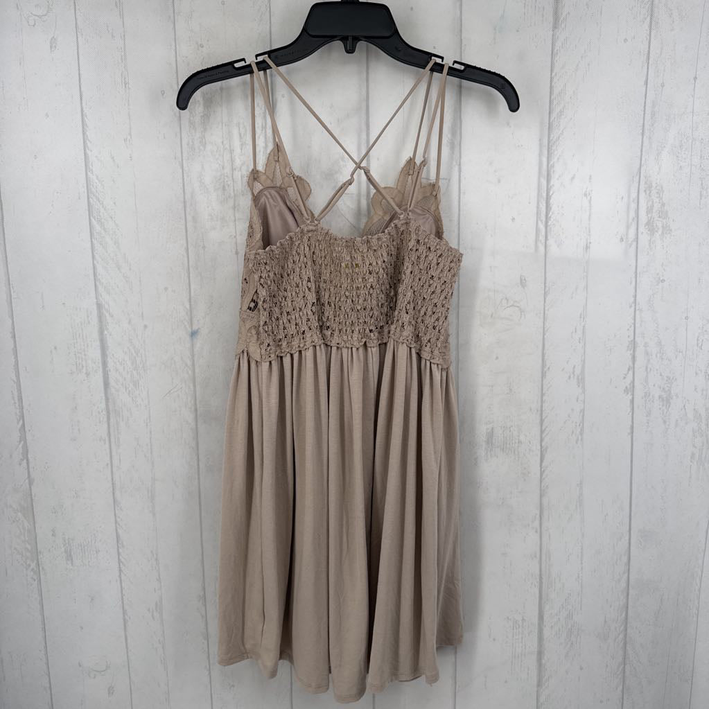 1X lace criss-cross strap tank