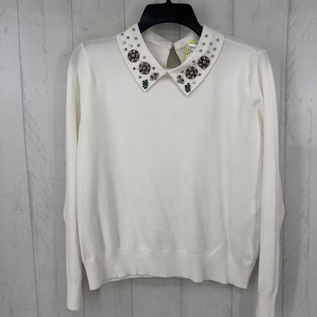 M embelished collar sweater