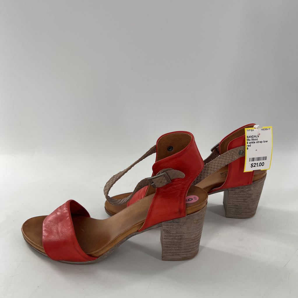 9 ankle strap low heel sandal
