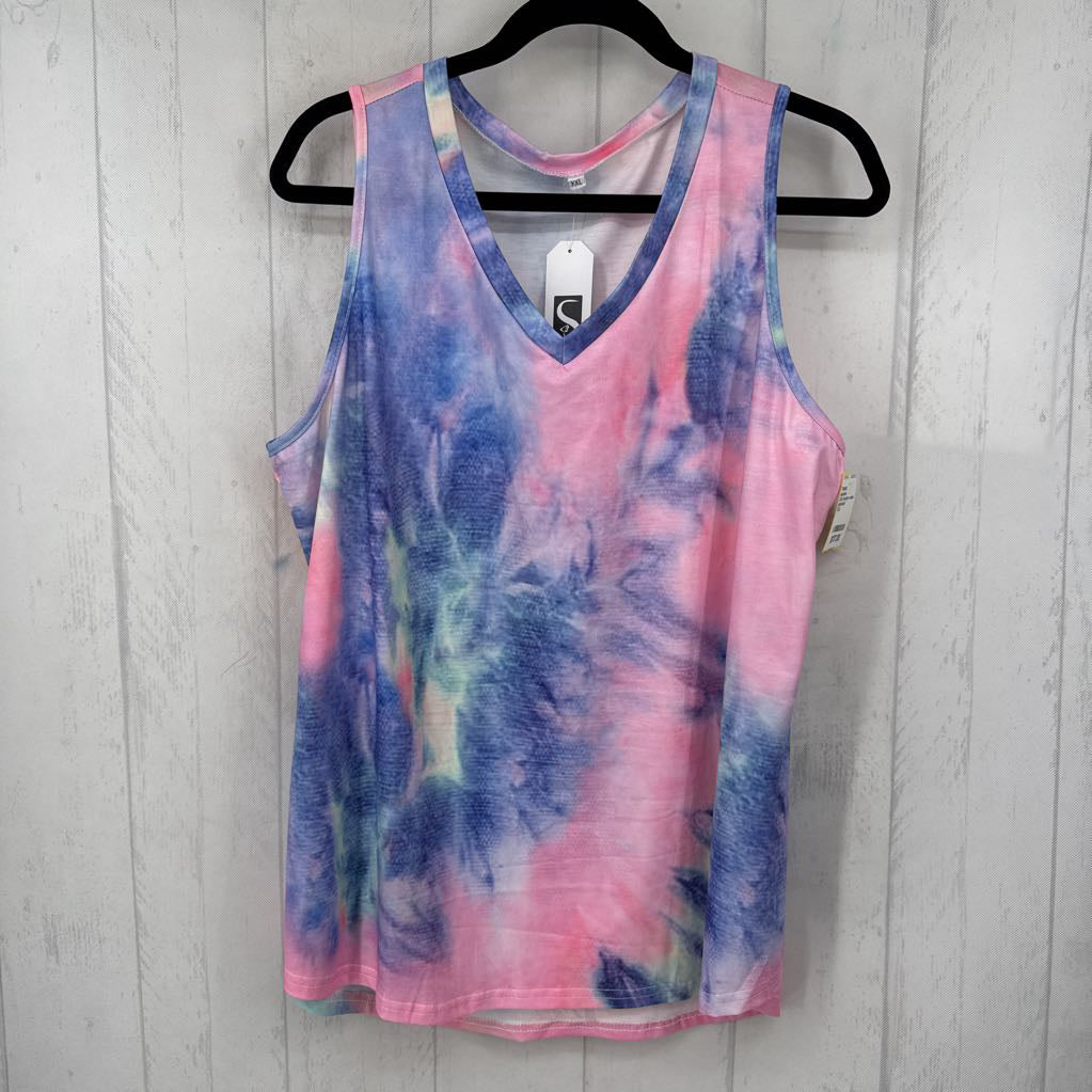 XXL tie-dye v-neck tank