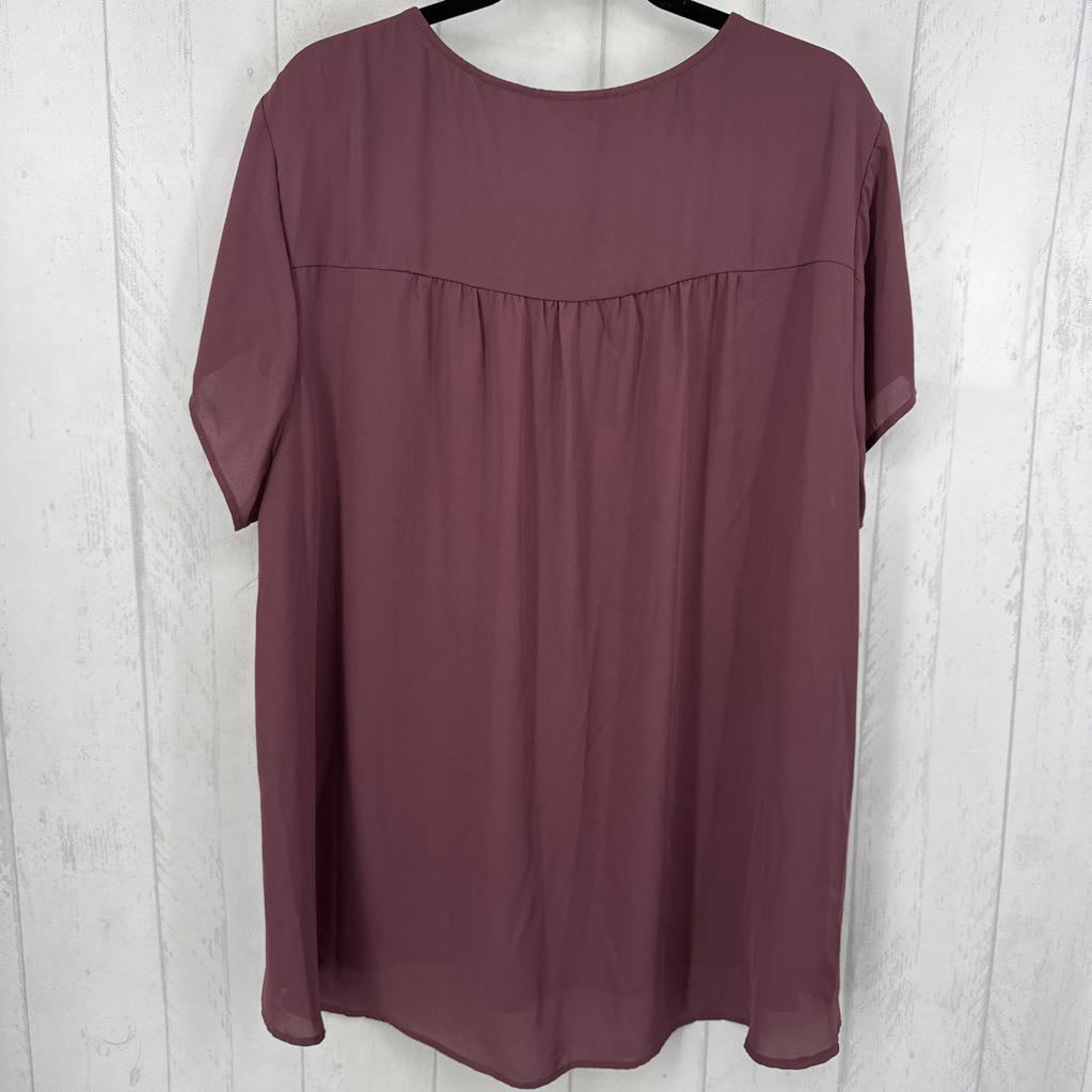 3X quarter zip s/s top