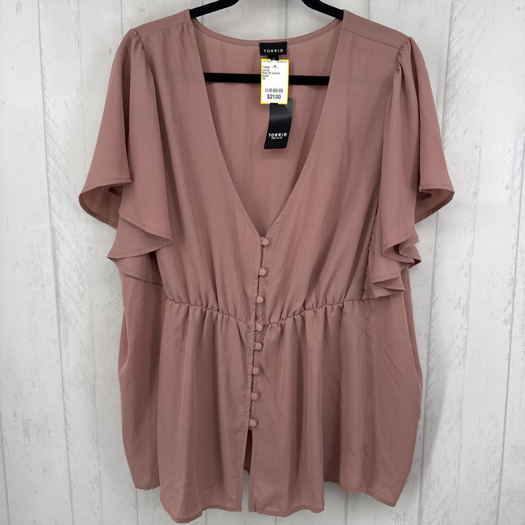 R42 3X button down flutter slv top