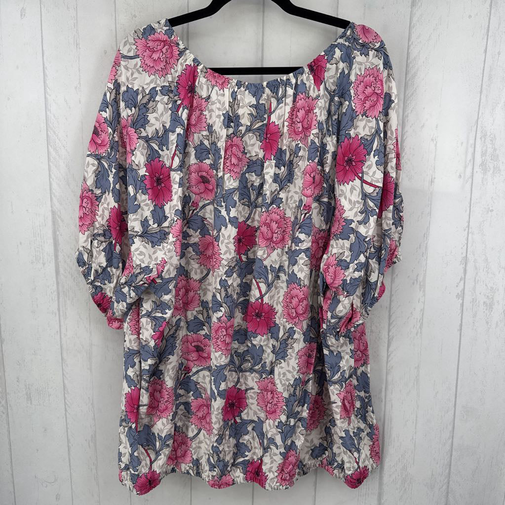 4X flo print s/s top