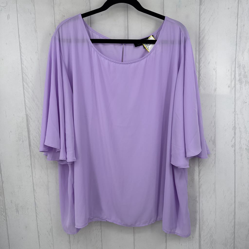 26 round neck flutter slv top