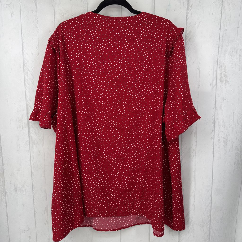 26 polka dot split neck s/s top