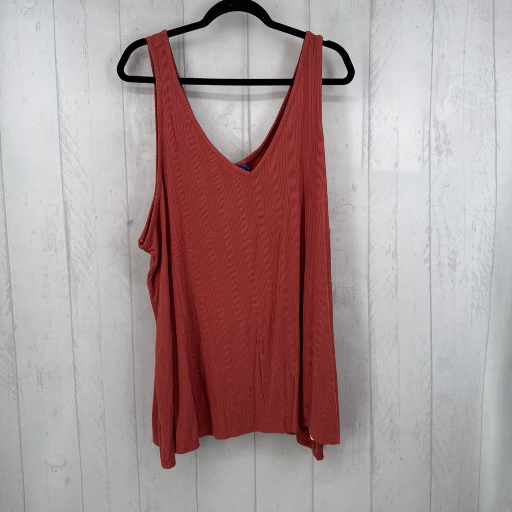 4X ribbed v-neck tank