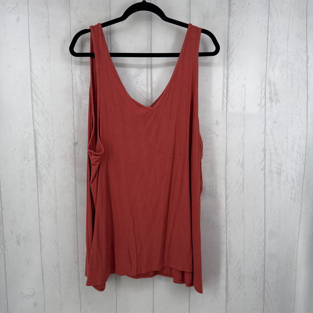 4X ribbed v-neck tank