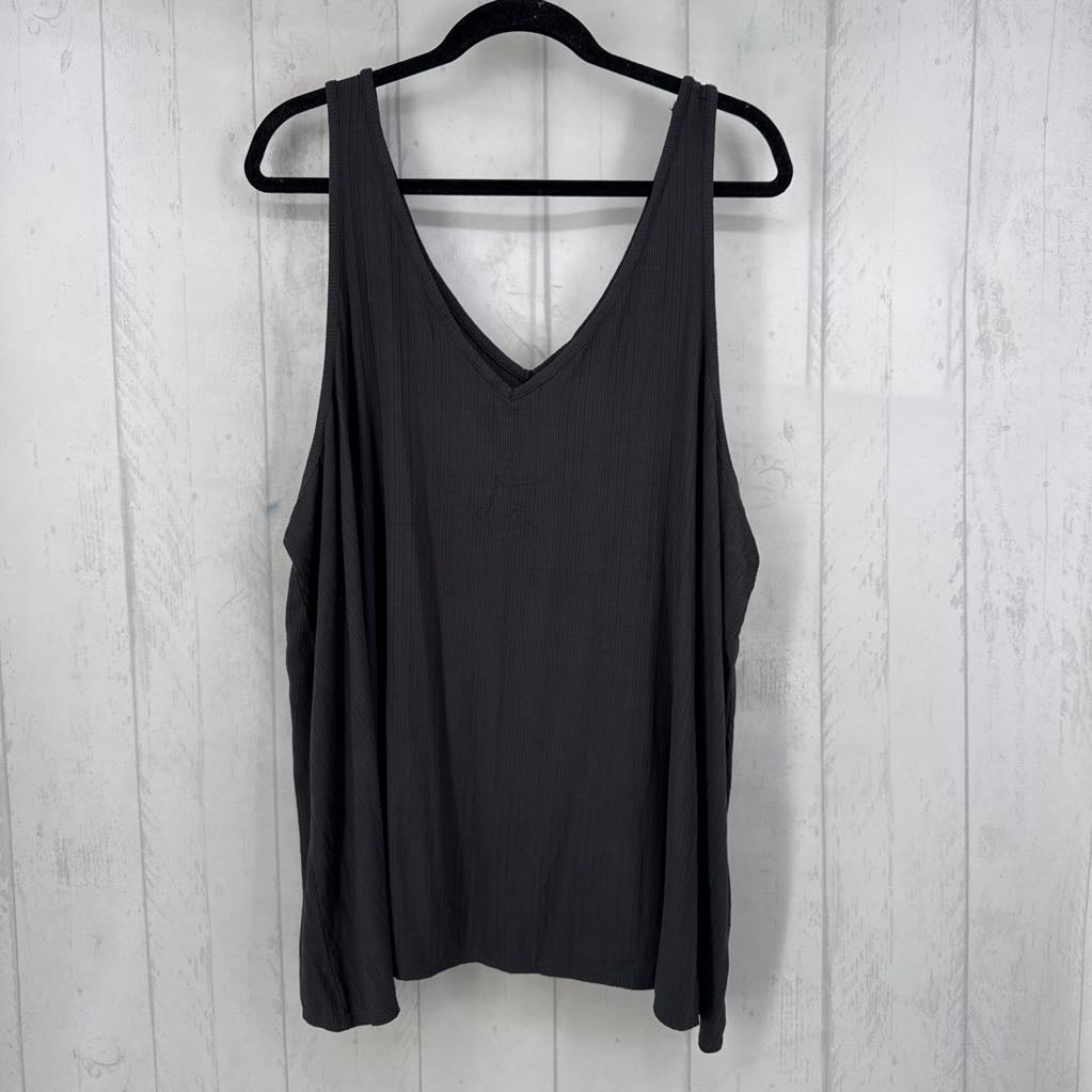 4X ribbed v-neck tank