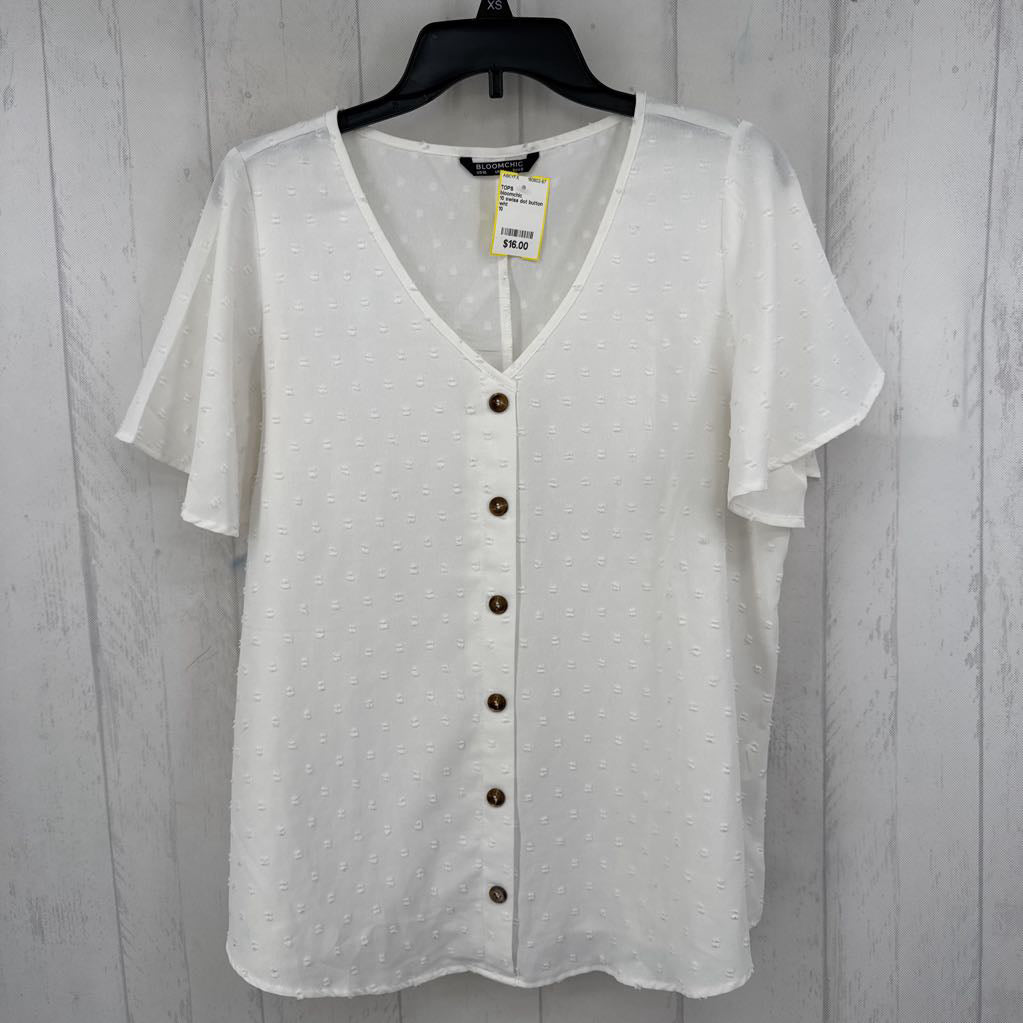 10 swiss dot button front s/s top