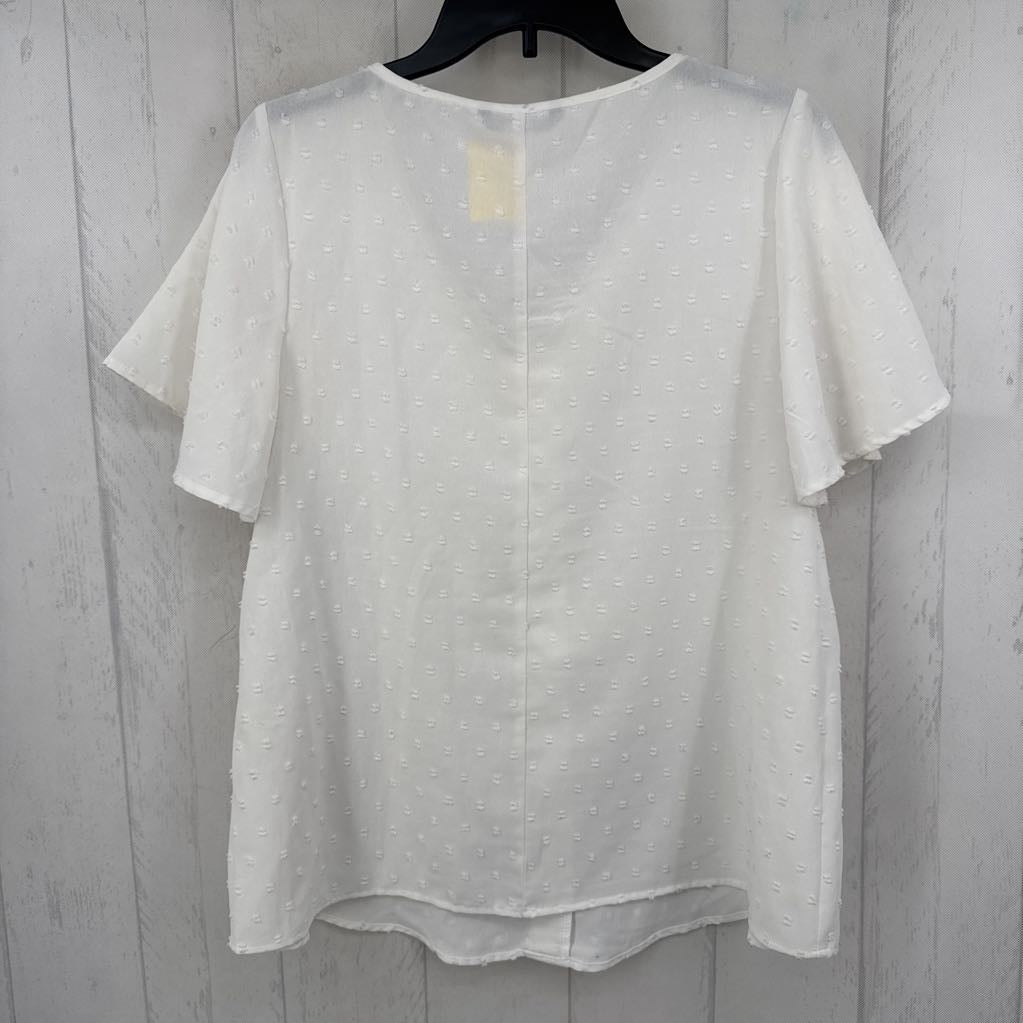 10 swiss dot button front s/s top