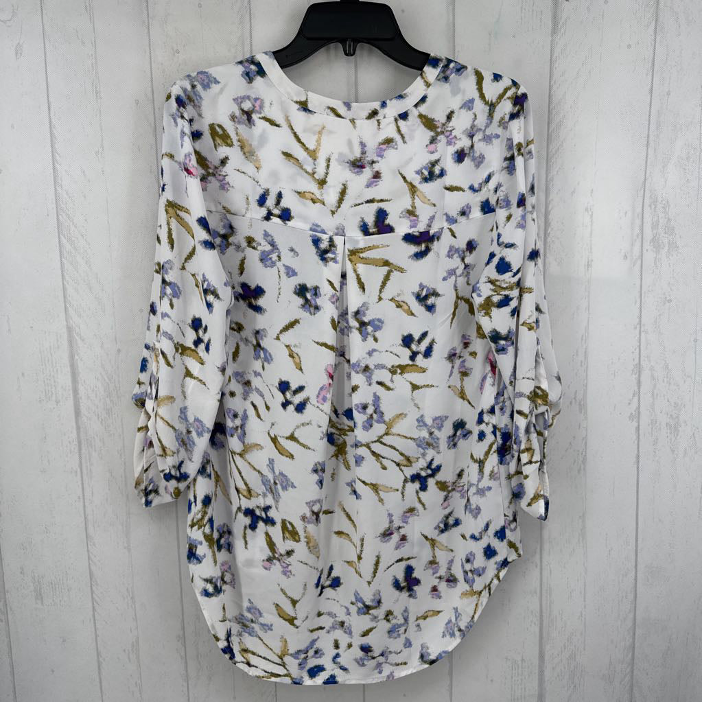 M printed split neck 3/4 slv top