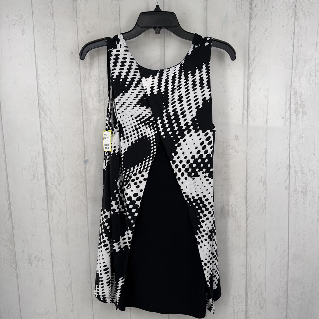 S printed round neck flowy tank