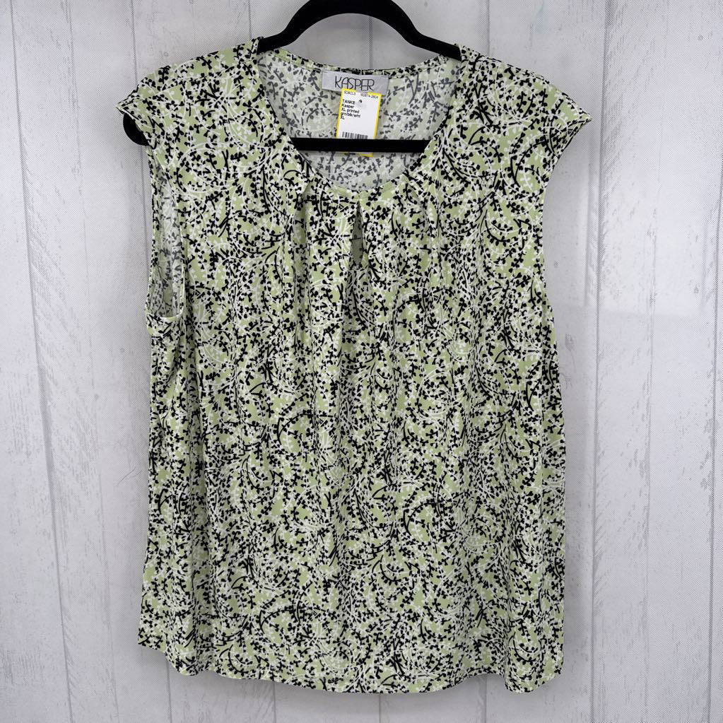 XL printed gathered neck tank