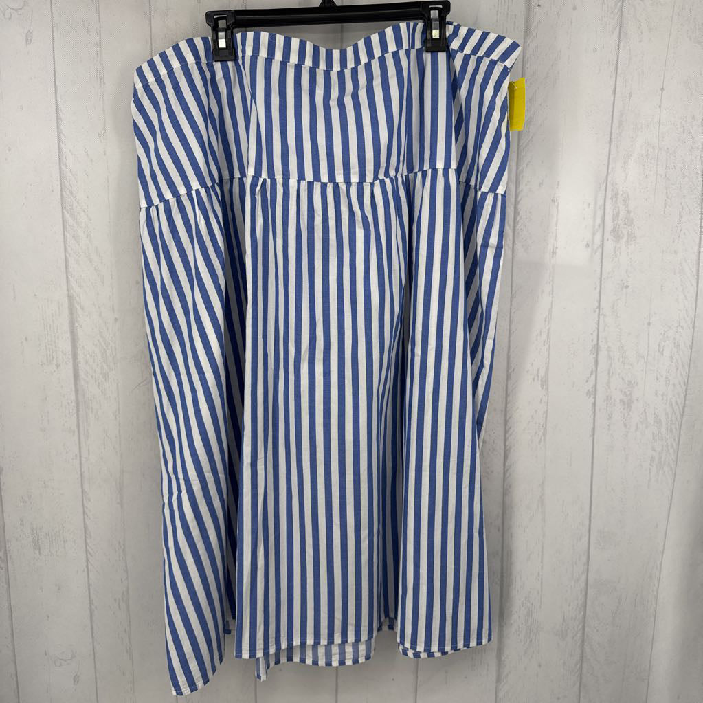 3X pull-on striped skirt