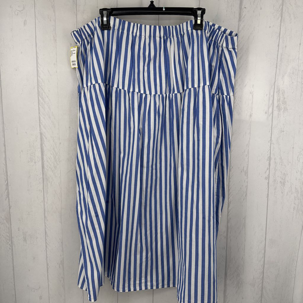 3X pull-on striped skirt