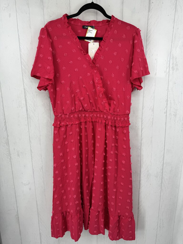 XL textured crossover s/s dress
