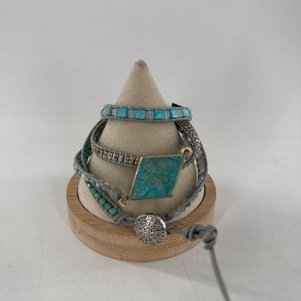 turquoise beaded wrap bracelet