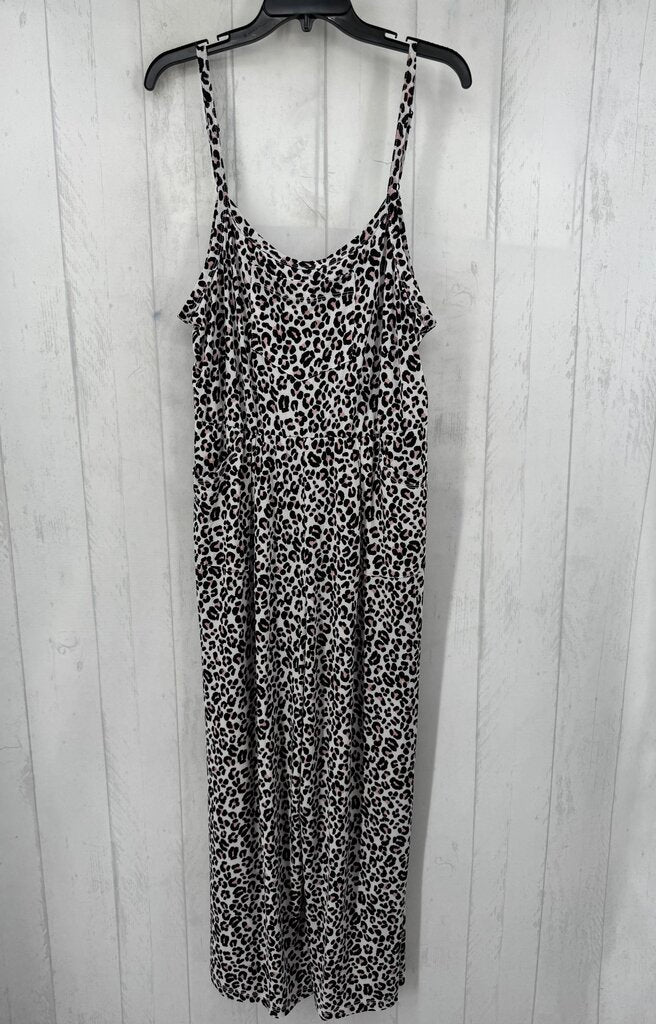 L animal print slvls jumpsuit