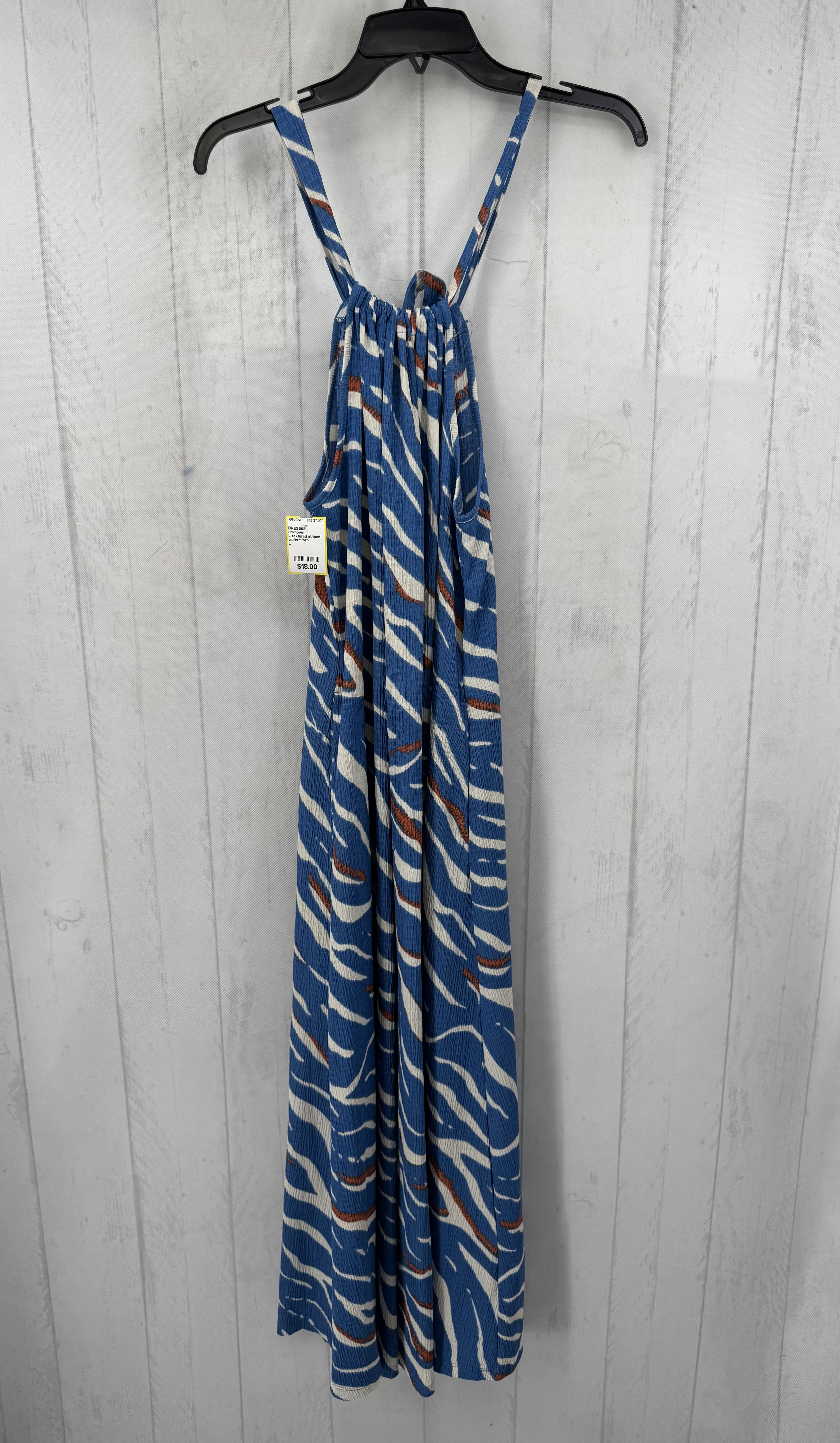 L textured striped sundress