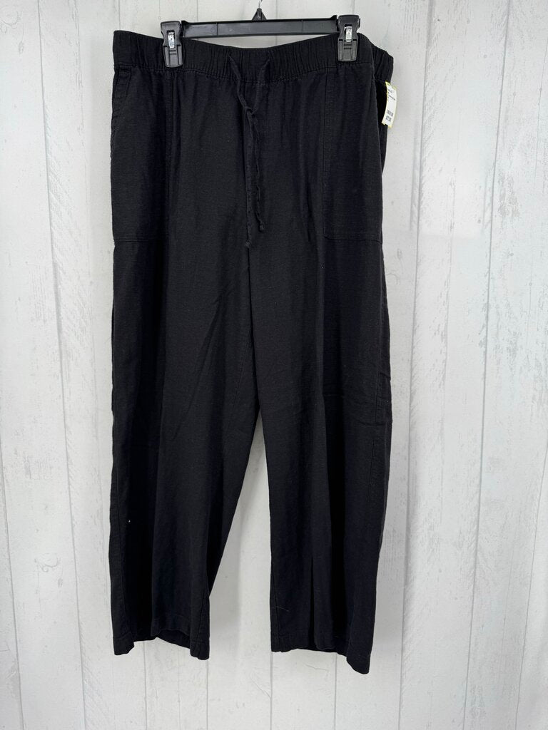 XL linen blend pull-on wide leg pant