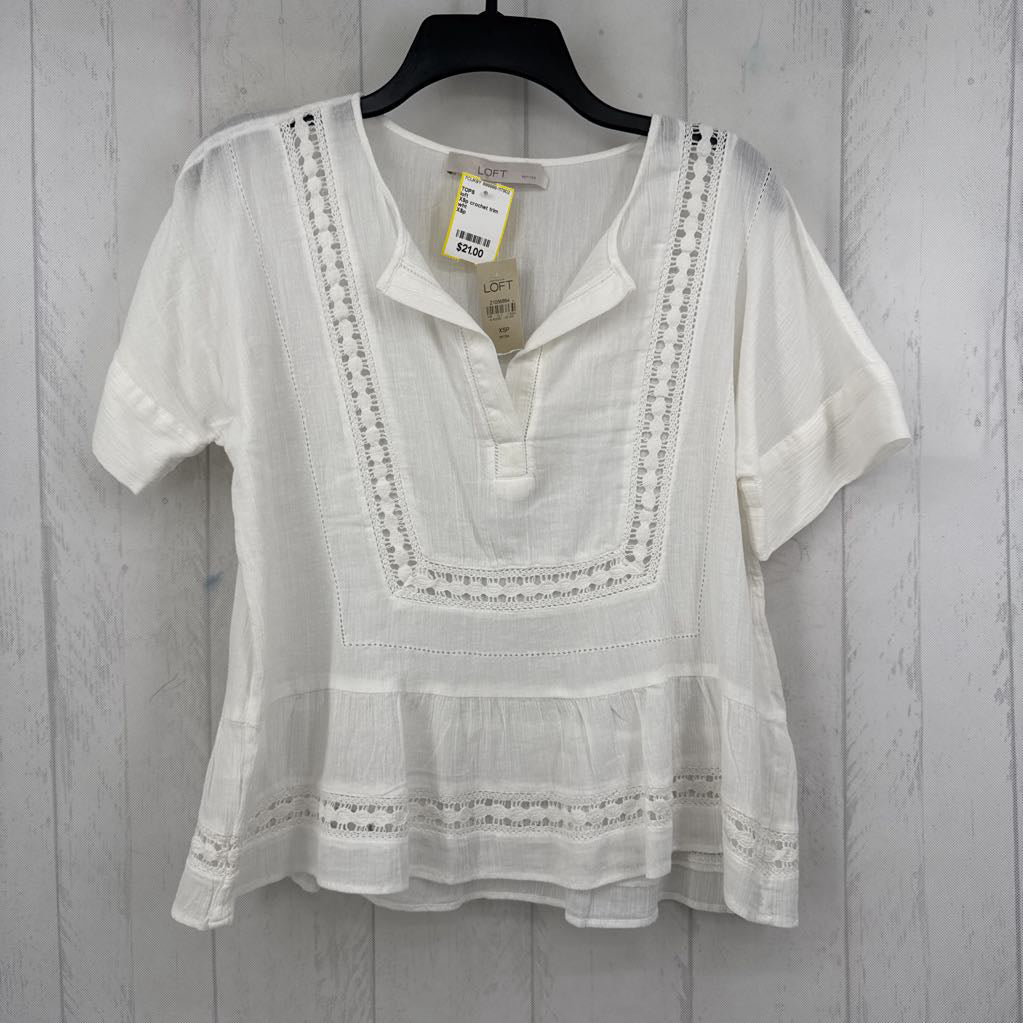 XSp crochet trim s/s peplum top