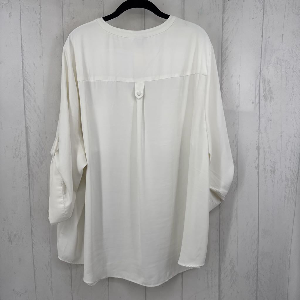 4X split neck tab slv top