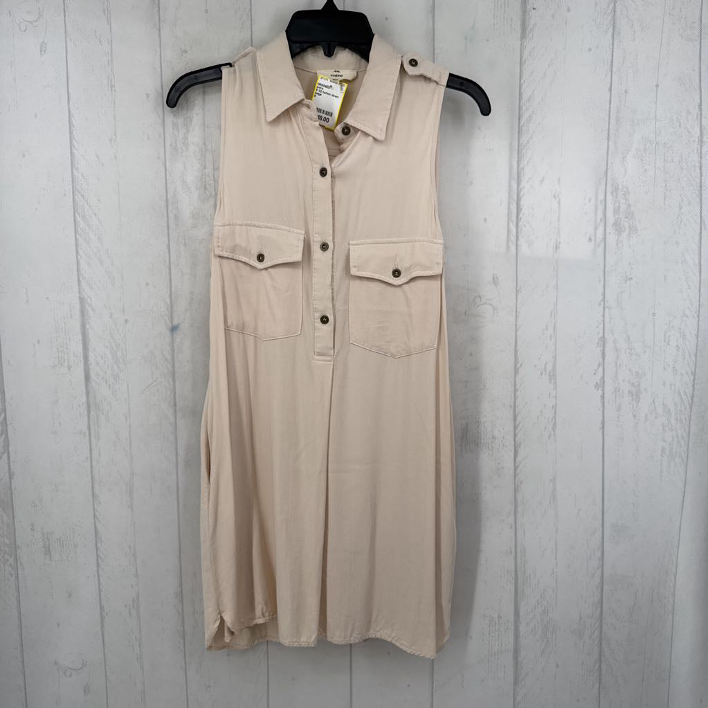 S 1/2 button down slvls dress