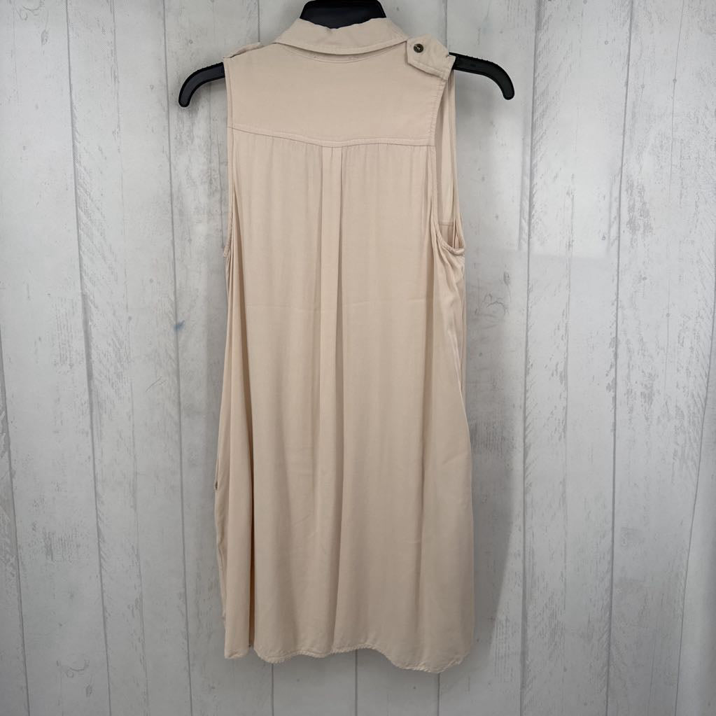 S 1/2 button down slvls dress