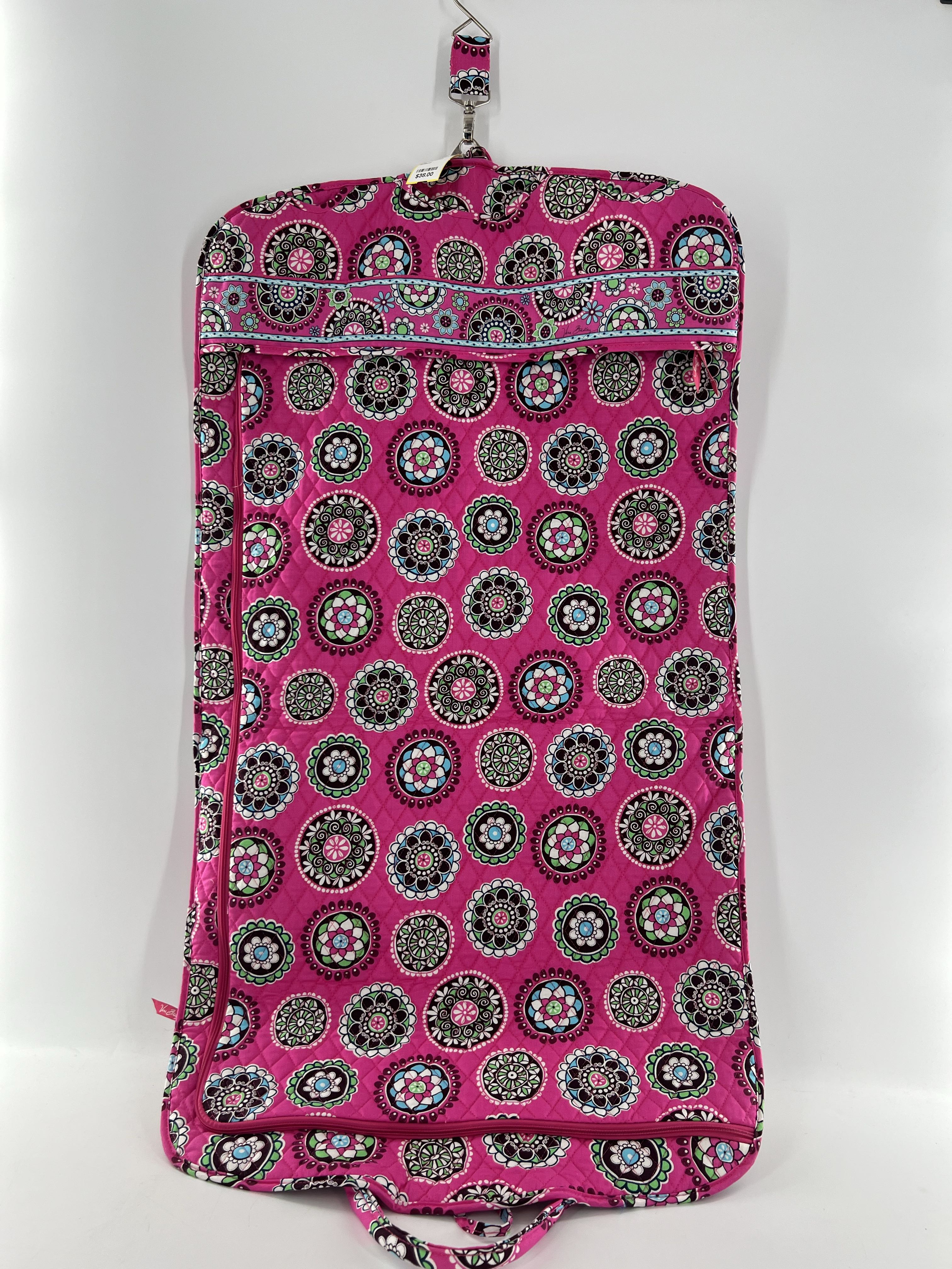 hanging quilted medallion print garment bag