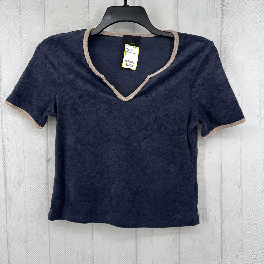 S crushed velvet s/s top