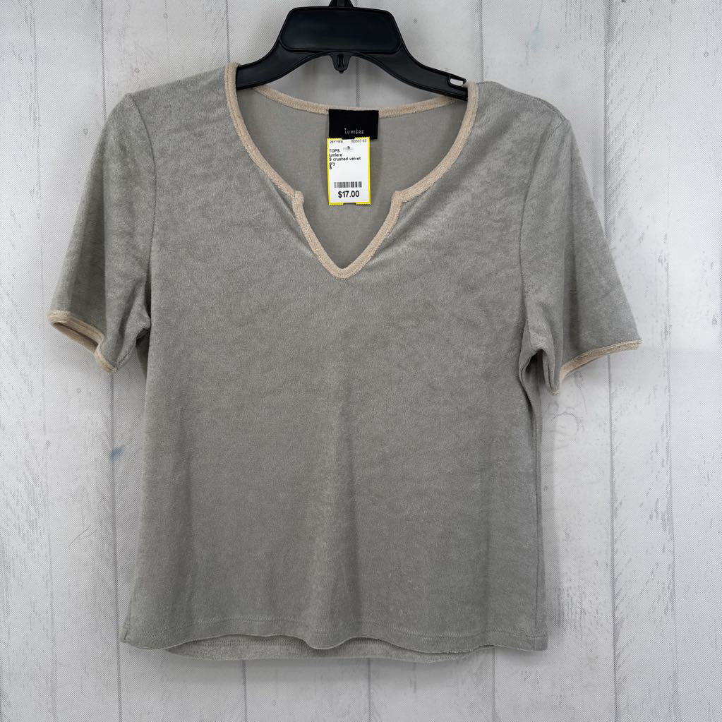 S crushed velvet s/s top
