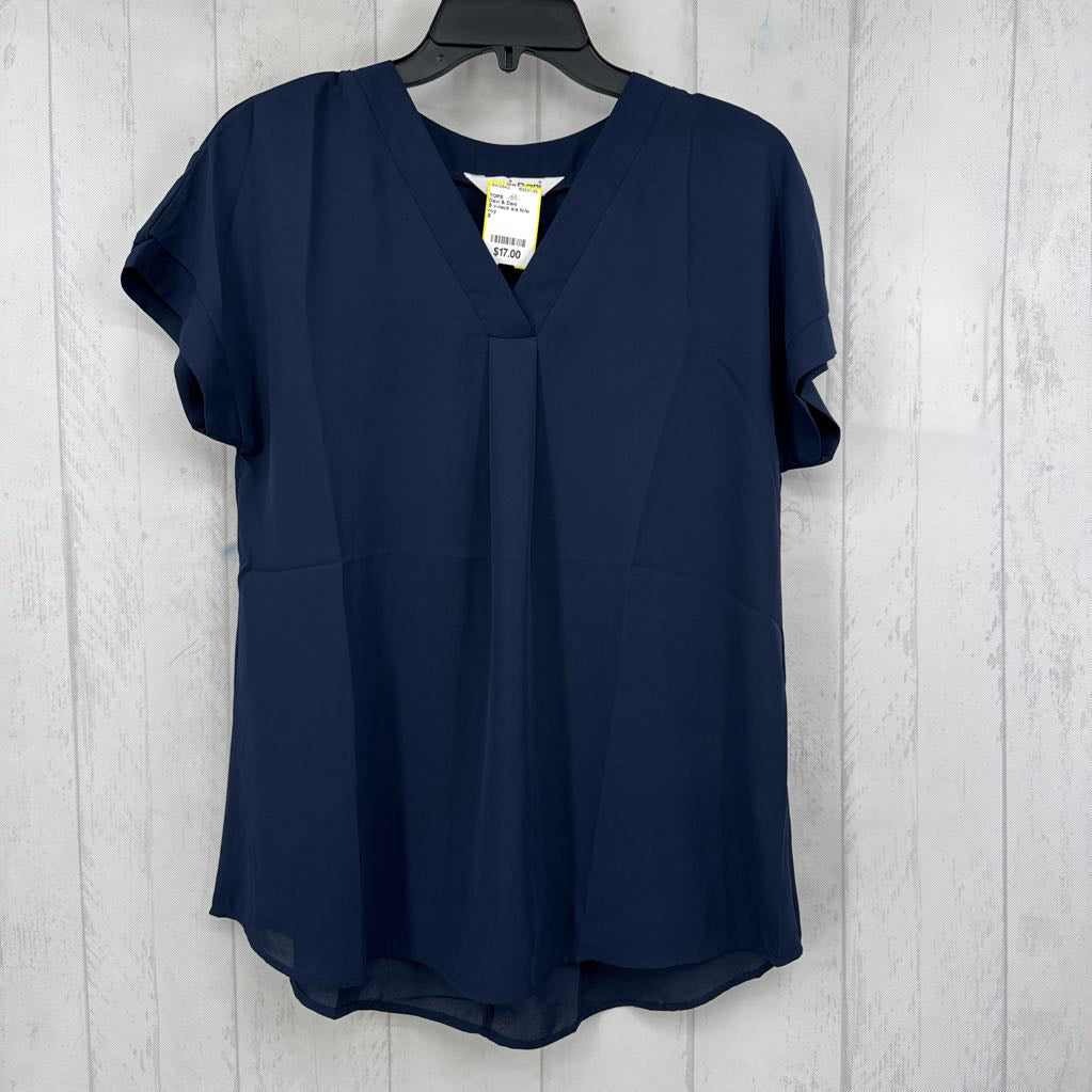 S v-neck s/s hi-lo top
