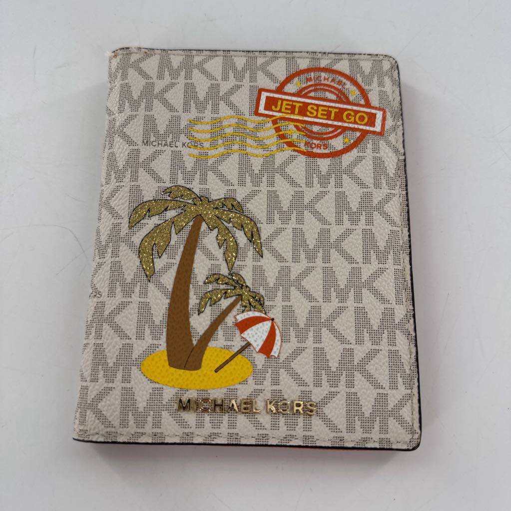 monogram palm tree bi-fold passport wallet